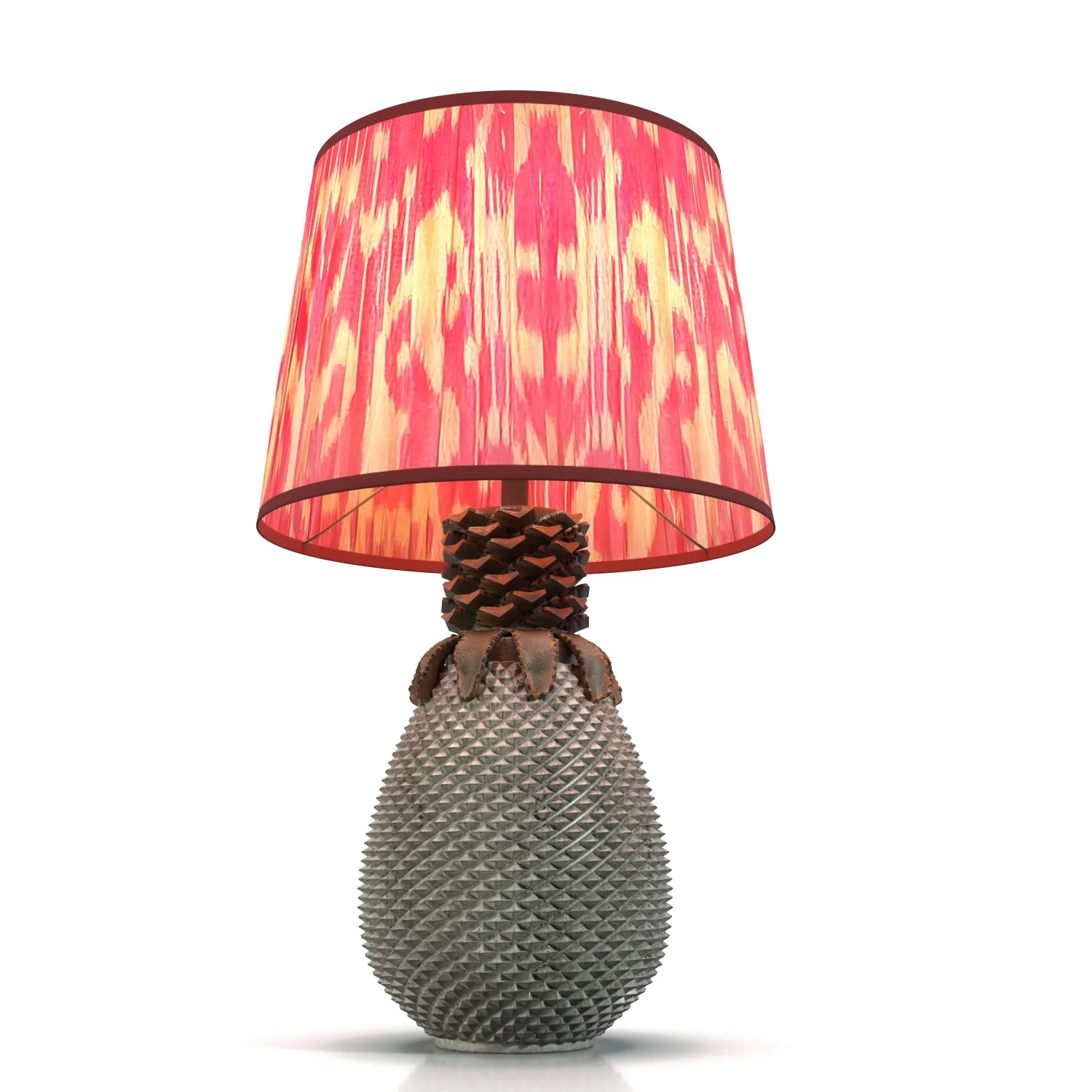 Pineapple Lamp and Silk Ikat Lampshade PBR 3D Model_04